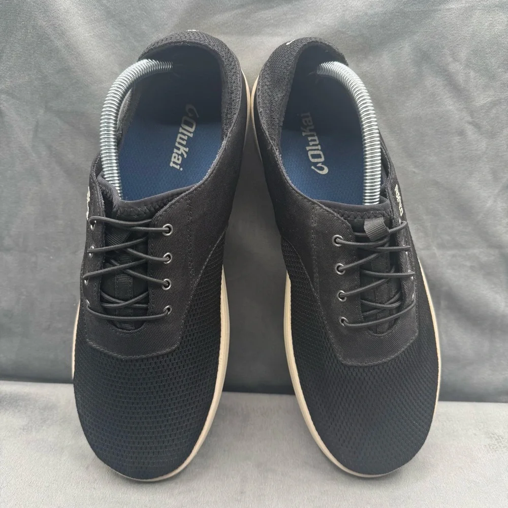 OluKai Nohea Moku Mens Size 10 Black Lace Up‎ Boat Casual Shoes